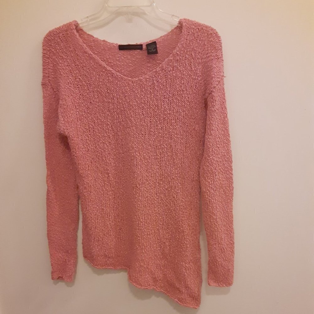 Preswick & Moore (S) Apricot Sweater Tunic w/V Neck & Long Sleeves